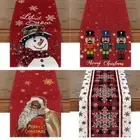 Printed Xmas Tablecloth Faceless Gnome Snowman Table Cover Home Party Decor
