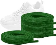 [WALWAL] 45" Flat Athletic Shoe Laces for Sneakers, Skate Shoes, Boots, Sport and Casual Wear 6 Pair Pack High Durability Stylish(Green)
