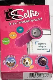 Selfie~Pink~3-in-1 Mobile Lens Kit~Most Smart Phones & Tablets~New Sealed Box