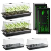 4-Pack Seed Starter Trays with Humidity Domes & Heat Mats for Germination