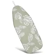 12"x32" Heat Resistance Metallic Table Top Ironing Board Cover White Leaves B