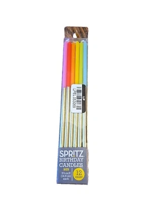 Spritz 5" Birthday Candles Rainbow Colored 5", 12 Ct pkgs