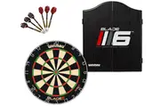 Winmau Blade 6 Dart Board + Blade 6 Dartboard Cabinet + Darts Set