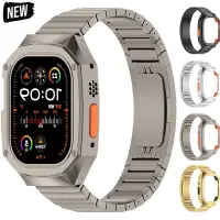 在飛比找蝦皮商城精選優惠-全新一體式金屬不銹鋼錶帶 + 保護套適用於 Apple Wa