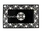 Black Marble Dining Table Top Beautiful Design Inlay Work Center Table for Home