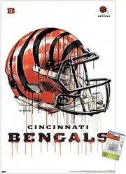NFL Cincinnati Bengals - Drip Helmet 20 Wall Poster with Push Pins