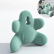 Gautio Lumbar Support Cushion for Pain Relief, Lower Back Support Pillow with Adjustable Strap, Ergonomic Memory Foam Back Rest Cushion for Office Chair & Car Seat (Green)