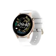Dial Call Smart Watch Women Smartwatch Electronics Smart Clock For Android IOS Fitness Tracker Sport Round Smart-watch Ladies - Silver silicone band