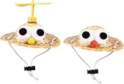 BUGUUYO 2 Pcs Unique Cartoon Headdresses Funny Cat Hats for Dogs Cats Creative Hats for Parties Vacations Everyday Wear