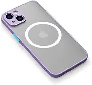Shockproof Armor Matte Case for iPhone 13 14 Pro Cover for iPhone 14 Plus 13 12 11 Pro Max Xs Silicone Case Clear Hard PC Cover,Purple,for iPhone 13 ProMax