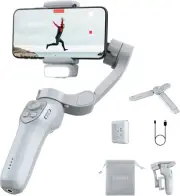 3-Axis Phone Gimbal Stabilizer With Adjustable Fill Light For Smartphone Video R