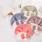 Cute Coral Velvet Hair Drying Towels Super Absorbent Hair Towel Cap Shower C _we