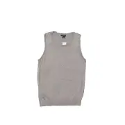 NEW Ann Taylor Women's Size S Blouse Top Sleeveless Brown Solid Rayon Crew Neck