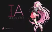 Anime girls vocaloid ia long hair pink blue eyes black Playmat Game Mat Desk