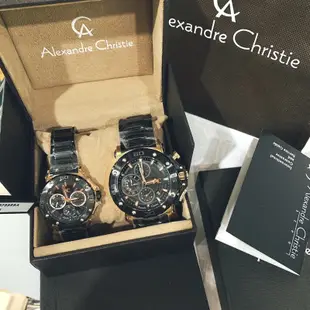 ✨ Alexandre Christie 9205情侶對錶 男錶/女錶AC手錶 男士 三眼計時 熱銷經典潮流款 石英保固