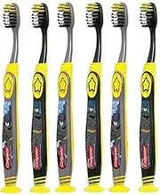 Colgate Batman Toothbrush for Children with Suction Cup, Kids 5+ Years Old, Extra Soft, Pack of 6