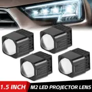 4X 1.5'' Mini Headlight LED Projector Lens High Beam 6000K Retrofit Universal