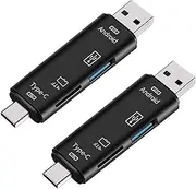 Binxind 2X 5-in-1 OTG Card Reader Micro-SD/SD Card/USB Reader Support TF Android Type-C Phone/Computer/Type-C Universal