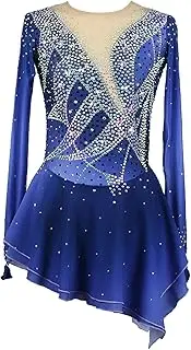 [Zagitova] Figure Skating Dress for Women Long Sleeves Ice Skating Performance Costume Leotards for Competition