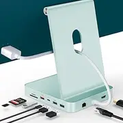 Minisopuru iExpandMate DS802PRO iMac Accessories with 4K@60Hz HDMI, USB C Charging, 2.5GbE, 4TB M.2 SSD Enclosure, USB C Hub for iMac 24 inch M1/M3/M4, iMac Hub with 4xUSB, SD/TF, Audio | Green