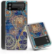 Galaxy Z Flip 3 5G Case,Bcov Gorgeous Colours Circle Mandala Anti-Scratch Solid Hard case Protective Shookproof Phone Cover for Samsung Galaxy Z Flip 3 5G