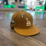 New Era LA Dodgers Glow Wheat Brown Corduroy 59Fifty 5950 Patch Fitted Cap Hat