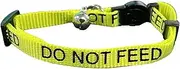 LARRYROO Cat Collar With DO NOT FEED Print - Soft Nylon & Safety Release Buckle (Yellow)