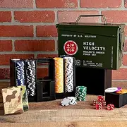 TITAN LSO Poker Set | Tactile Box Contains THE ULTIMATE Poker Set - Playing Cards, Poker Chips Set & More | Case and Set Also for Texas Holdem, Blackjack Plus | Groomsmen Gifts for Men (With Dice)