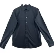 Marc Ecko Slim Fit Men's Size S Blue Striped Cotton Long Sleeve Casual Shirt