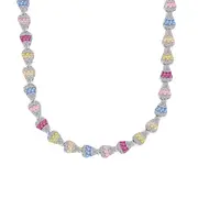 ANYCO Necklace 925 Silver for Women Multi Colorful Shell Chocker Rhodium Platting Jewelry