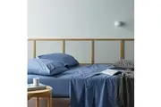 Bianca Natural Sleep Recycled Cotton Bamboo Sheet w Pillowcase Blue
