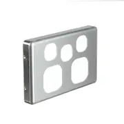 NLS 30557 - Double Power Point With Extra Switch Brushed Aluminium Cover (Classic Style)