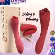 Flexible Vibrator Dildo Auto Licking Clitoris GSpot Vagina Anal Adult Sex Toy