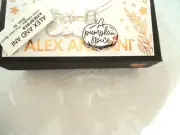 Alex and Ani PUMKIN SPICE Shiny Silver Charm Bangle New W/Tag Card & Box