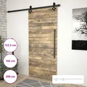 Sliding Door Hardware Kit Barn Door Hardware Set Steel Black SKIEN vidaXL