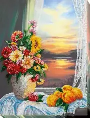 Bead embroidery kit Still life with quince needlework kit Art beadwork pattern