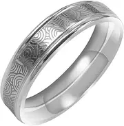 [Gemini] Custom Engrave Two Tone Silver Wedding Anniversary Promise Titanium Ring Valentine Day Gift