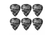 6 x Jim Dunlop Genuine Celluloid Black Pearloid Thin Gauge Guitar Picks *NEW*