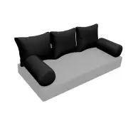 |SLIPCOVER ONLY|S3 Outdoor Bolster Backrest Pillow Covers Knife Edge Queen AD109