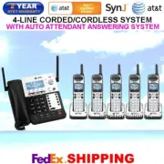 AT&T SynJ SB67138 4-LINE DECT 6.0 CORDED / CORDLESS PHONE SYSTEM 5 CORDLESS