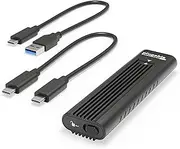 Plugable USB-C M.2 NVMe SSD Enclosure; Tool-Free & Driverless. USB 3 Type-C, including Thunderbolt and USB4, at 10Gbps. For M.2 NVMe SSDs 2230 to 2280 PCIe Gen 3 and 4. USB C and USB A cables included