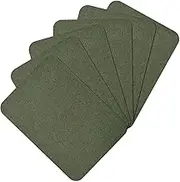 Premium Quality Fabric Repair Patches Iron-on Patches for Clothing Inside & Outside Strongest Glue 100% Cotton 3" by 4-1/4" (7.5 cm x 10.5 cm)… (6PCS-Army Green)