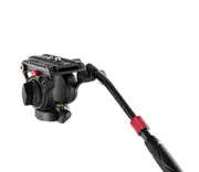 Professional Video Tripod with Fluid Head Quick Release Plate Telescopic Handle & Panorama Base