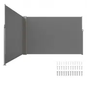 VEVOR Retractable Side Awning, 79''x 236'' Outdoor Privacy Screen, 180g Polyester Water-proof Retractable Patio Screen, UV 30+ Room Divider Wind Scree