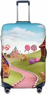 [STVYUKL] Candy Land Luggage Cover Personalized Elastic Washable Suitcase Cover Luggage Protector Auti-Scratch Suitcase Case Protector Fits 18-32 Inch Luggage, Black, Medium