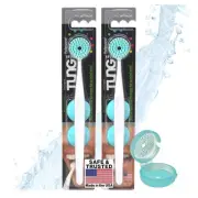 Tung Plastic Tongue Scraper with Protective Caps, Tongue Brush, Tongue Cleane...