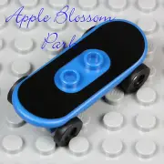 NEW Lego Minifig BLUE SKATEBOARD Boy Girl Skate Board w/Black Lego Decal Sticker