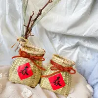 在飛比找蝦皮購物優惠-過年擺飾 竹編花器（中型）盆花花器 拜年賀禮 花籃材料