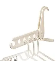Clothes Drying Rack - Foldable Laundry Hanger | Clothes Drying Rack with 5 Holes, Wall Mounted Hanger for Travel, Laundry Room, Camping, Hotel Apartments, Dormitories