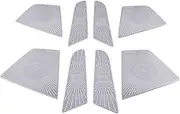 ZAPYVET for Skoda, for KODIAQ, GT 2017 2018 2019 2020 Accessories Stainless Steel Interior Trim Door Audio Speaker Cover Sticker Decoration Vehicle Audio Speaker Frame(Sliver)